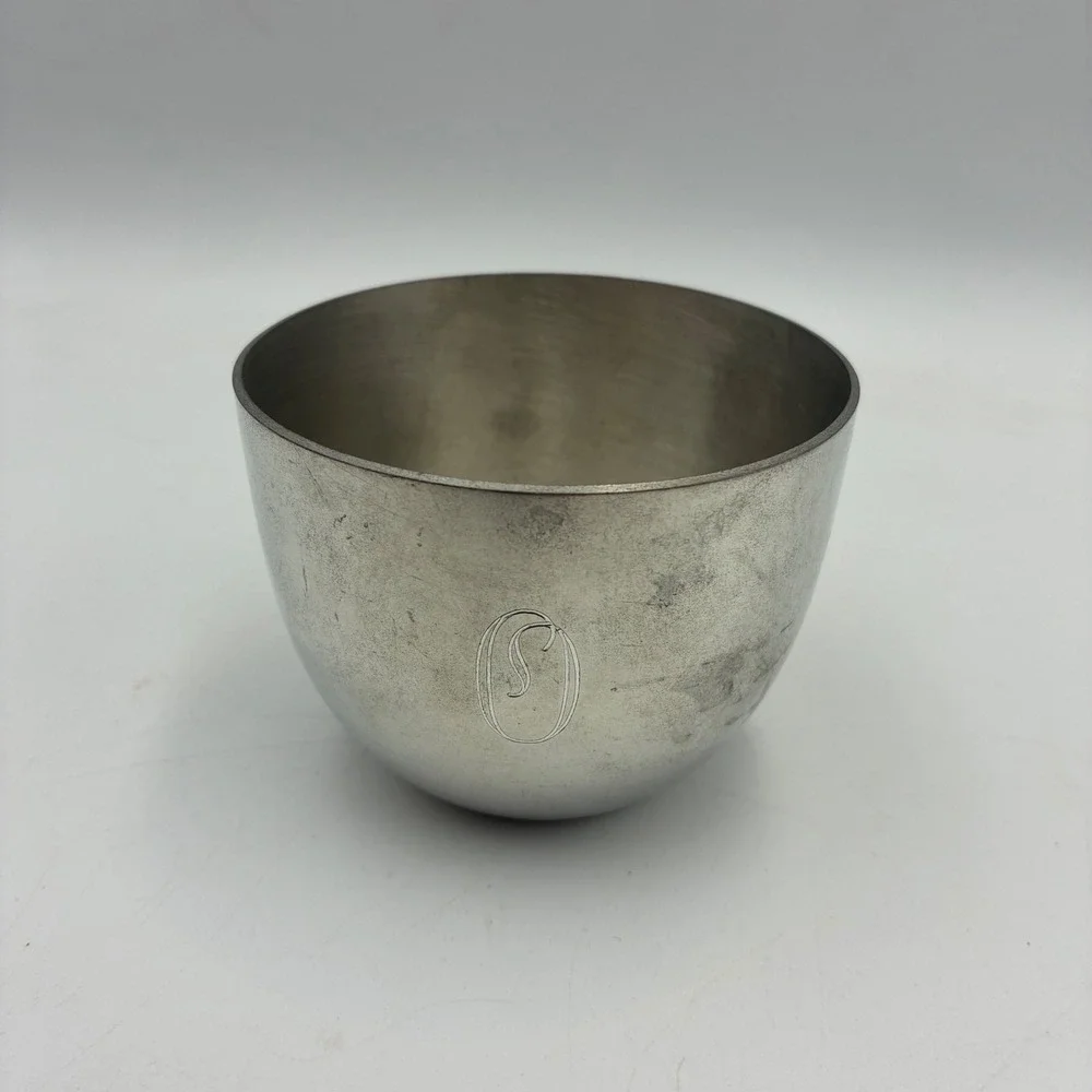 Kirk Stieff Pewter Monticello Jefferson Cup P50 Monogram O Silver Tone 2.5in